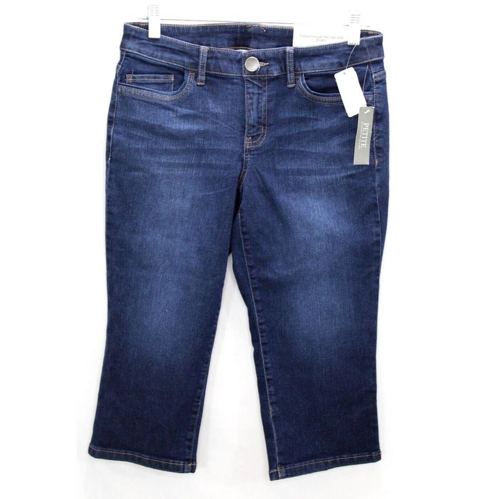 Christopher Banks Shaped Fit Mid Rise Crop Capri Jeans Size 4P Inseam 18" NWT